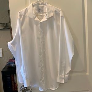 Men no iron white dress shirt Calvin Klein 181/2 Neck 34/35 L like new